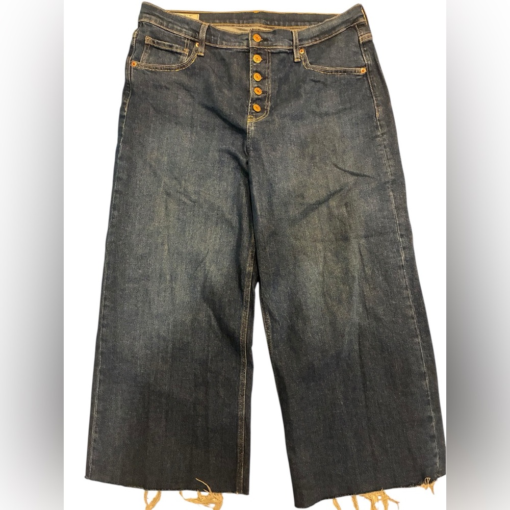 Gap Jeans Women’s 16 Hi Rise Stride Ankle Stylish Dark Wide-Leg Women Jeans 33
